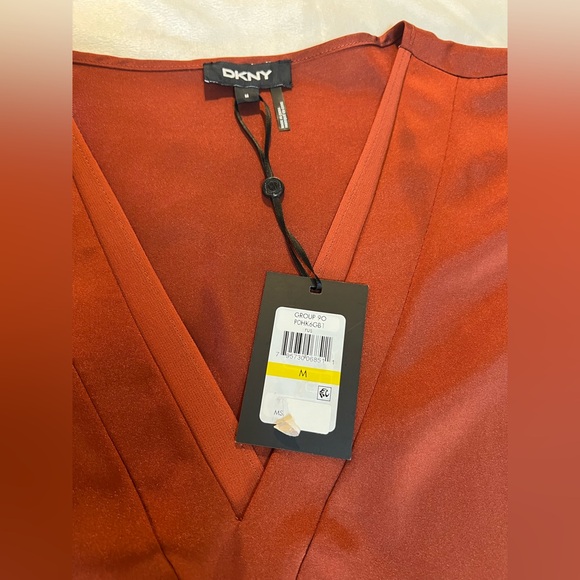 DKNY Women's Deep‎ Rust V-Neck Tunic - Picture 11 of 11